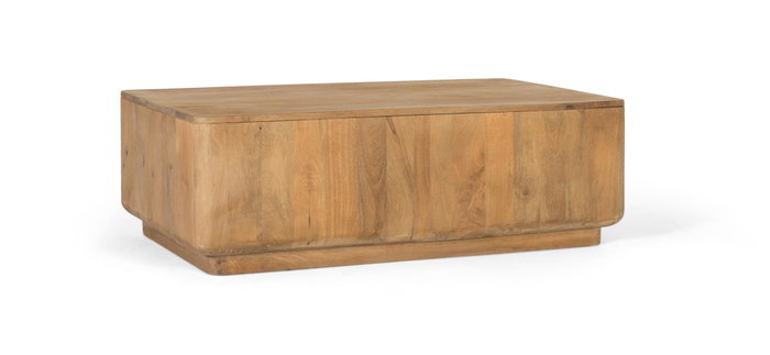 GINER Y COLOMER Table basse en bois de manguier naturel avec coins arrondis - Design moderne et épuré